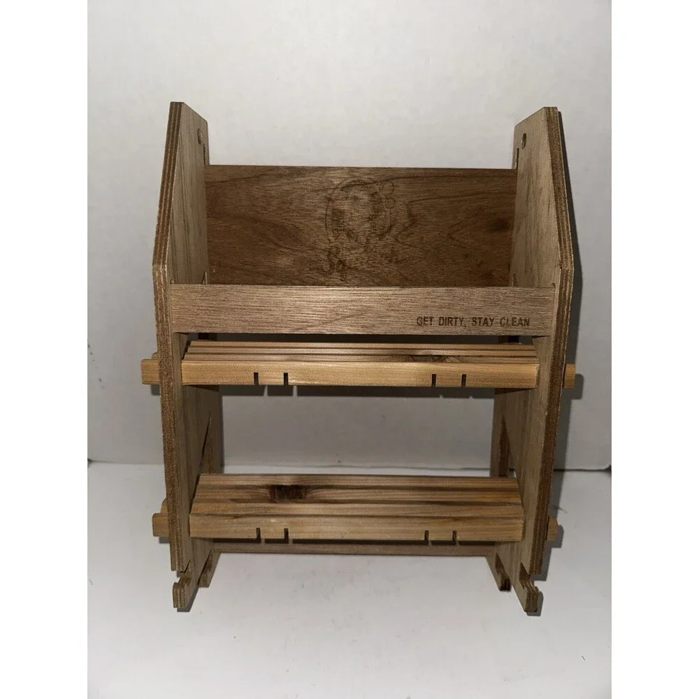 Dr. Squatch Wooden Soap Shower Caddy Rare Discontinued Get Dirty Stay Clean Wood